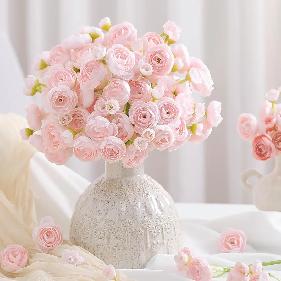 30Pcs Artificial Silk Ranunculus Flowers for DIY Bouquets