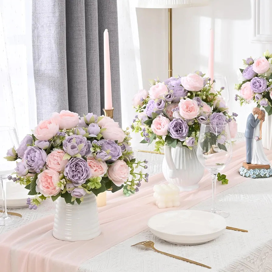2-Pack Artificial Silk Peony Bouquet