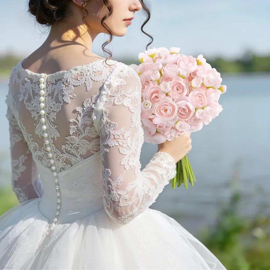 30Pcs Artificial Silk Ranunculus Flowers for DIY Bouquets