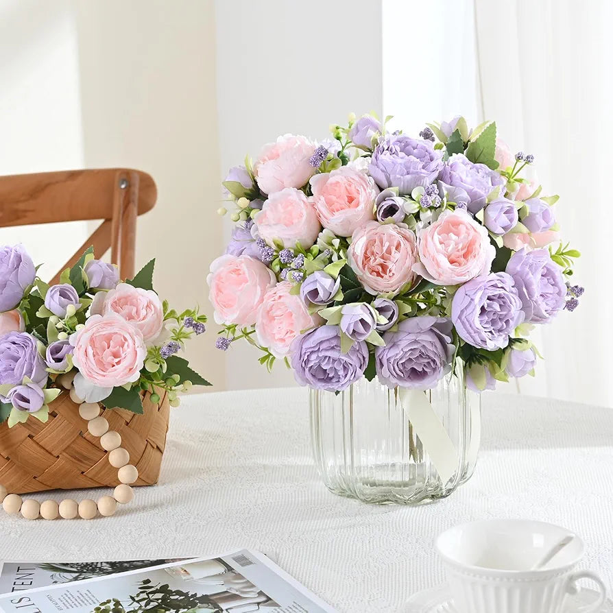 2-Pack Artificial Silk Peony Bouquet