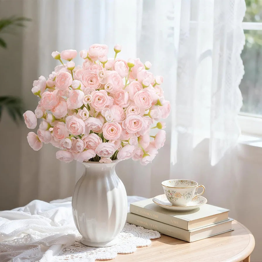 30Pcs Artificial Silk Ranunculus Flowers for DIY Bouquets