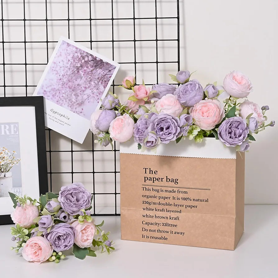 2-Pack Artificial Silk Peony Bouquet