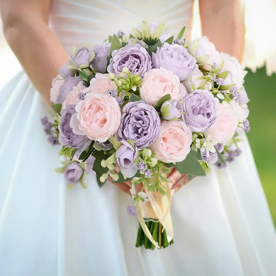 2-Pack Artificial Silk Peony Bouquet