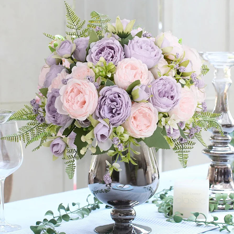2-Pack Artificial Silk Peony Bouquet