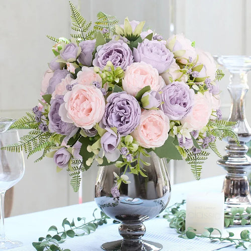 2-Pack Artificial Silk Peony Bouquet