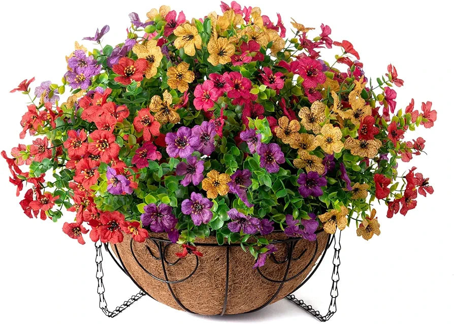 Artificial Hanging Flower Basket for Outdoor Decor