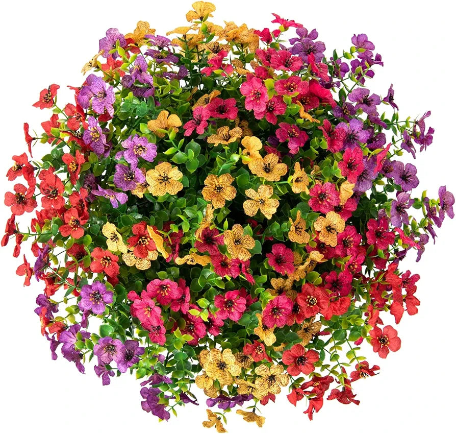 Artificial Hanging Flower Basket for Outdoor Decor