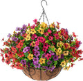 Artificial Hanging Flower Basket for Outdoor Decor