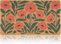 Spring Floral Welcome Doormat, 17" x 29.5" - Orange