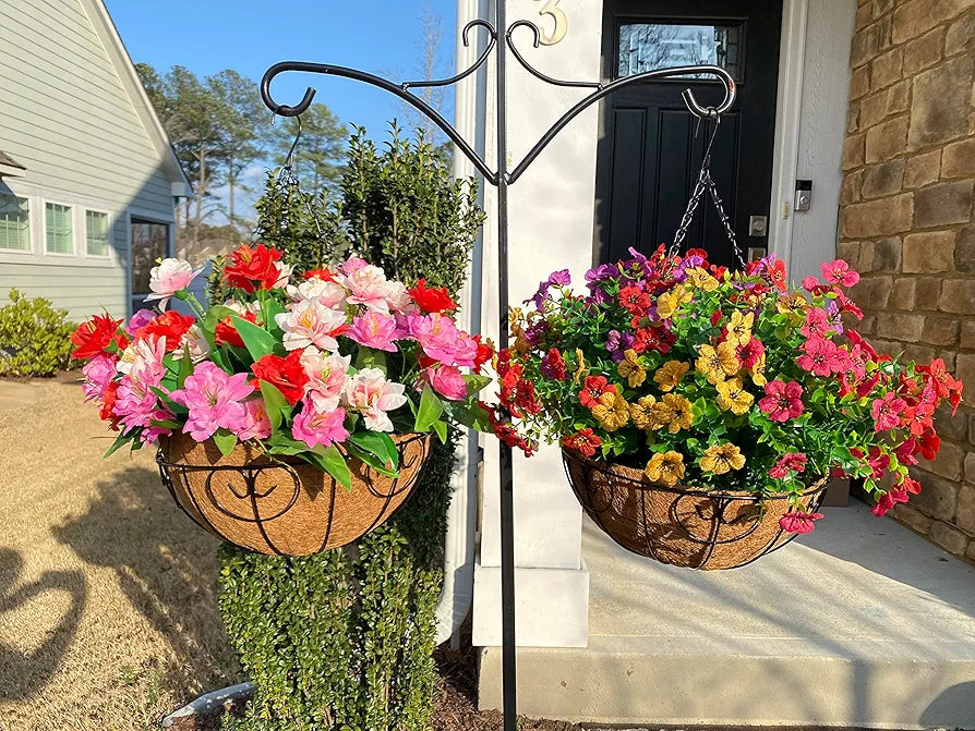 Artificial Hanging Flower Basket for Outdoor Decor
